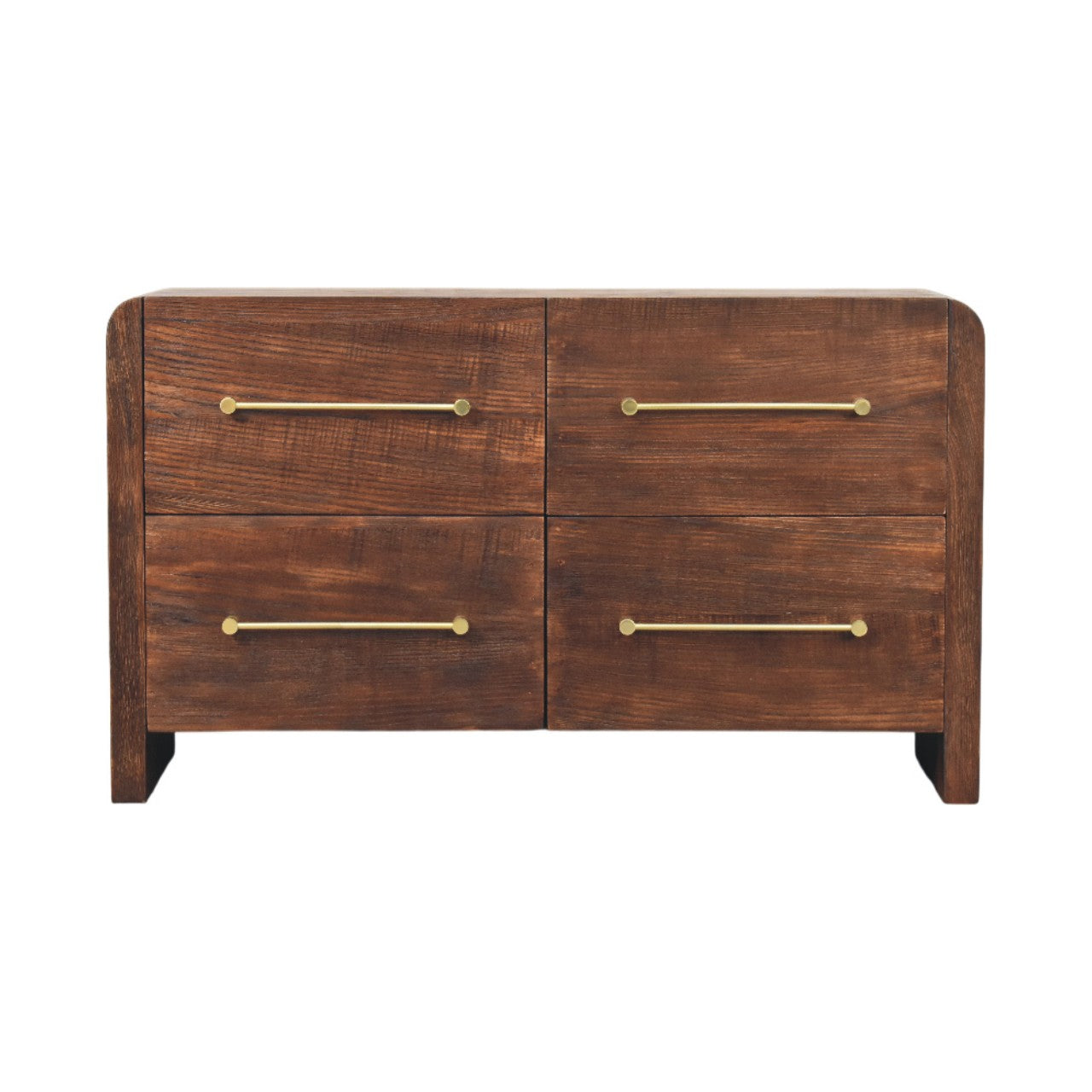 Aurelio Smoked Oak Chest of Drawers — main view, handcrafted solid mango wood