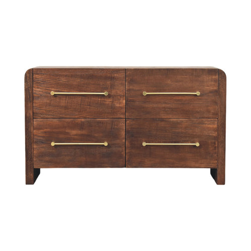 Aurelio Smoked Oak Chest of Drawers — main view, handcrafted solid mango wood
