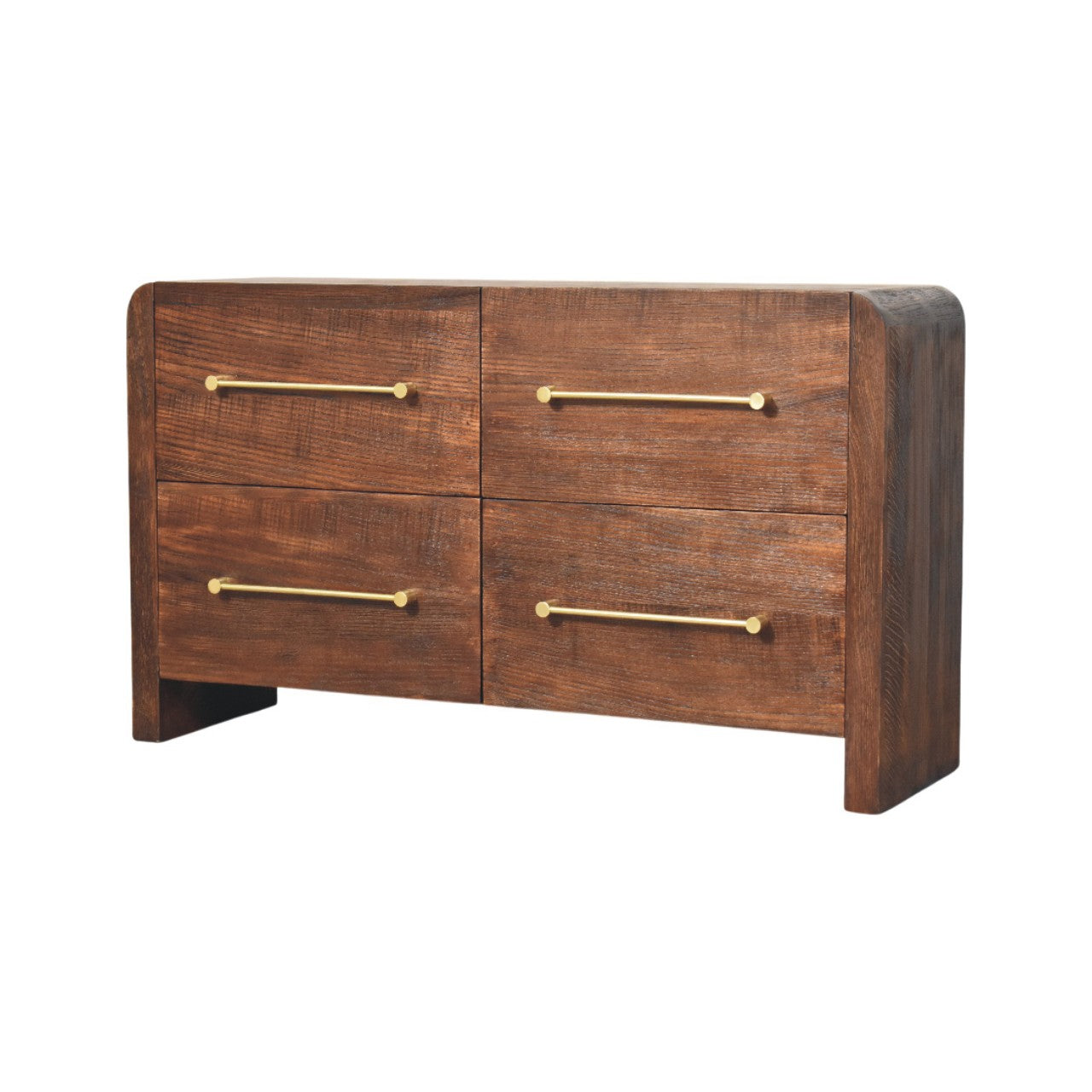 Aurelio Smoked Oak Chest of Drawers — front three-quarter view