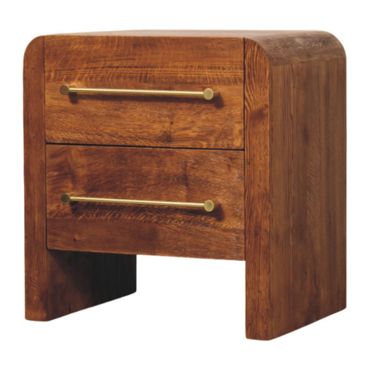 Aurelio Twin Drawer Bedside Table — side angle