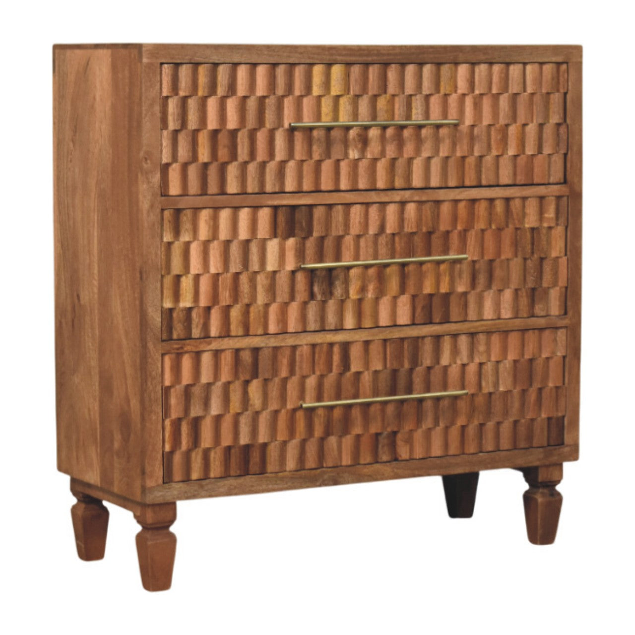 Cadiz Carved Storage Chest — side angle