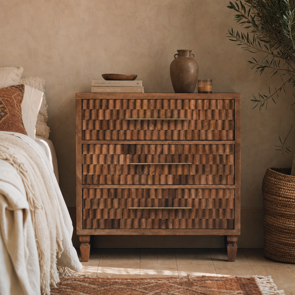 Cadiz Carved Storage Chest — lifestyle photo