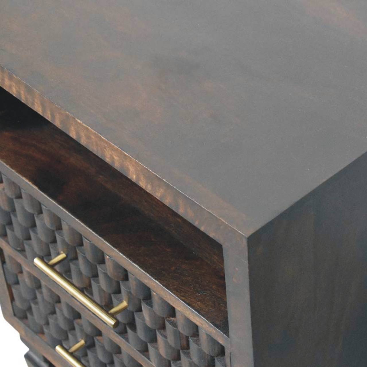 Cadiz Carved Bedside Table | Solid Mango Wood