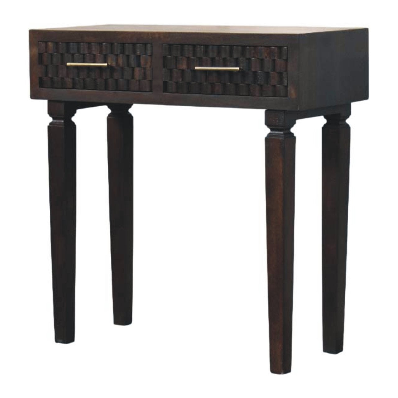 Cadiz Carved Slim Console — side angle
