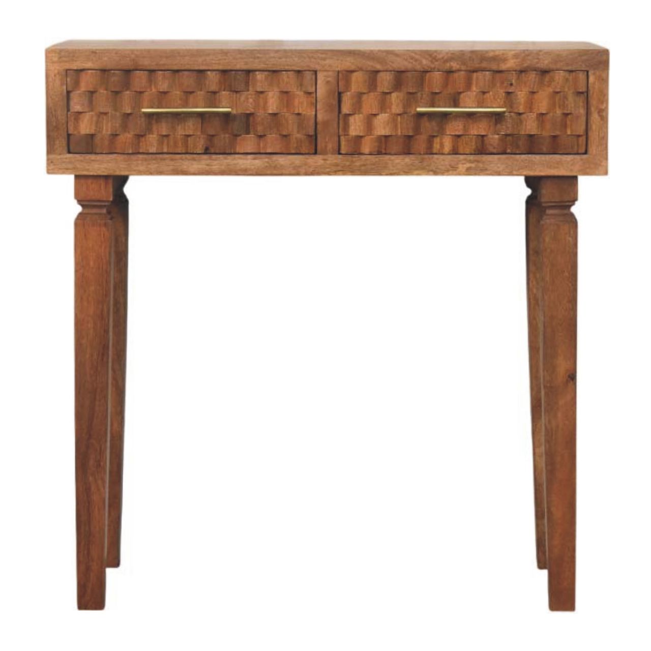 Cadiz Carved Twin-Drawer Console — main view, handcrafted solid mango wood