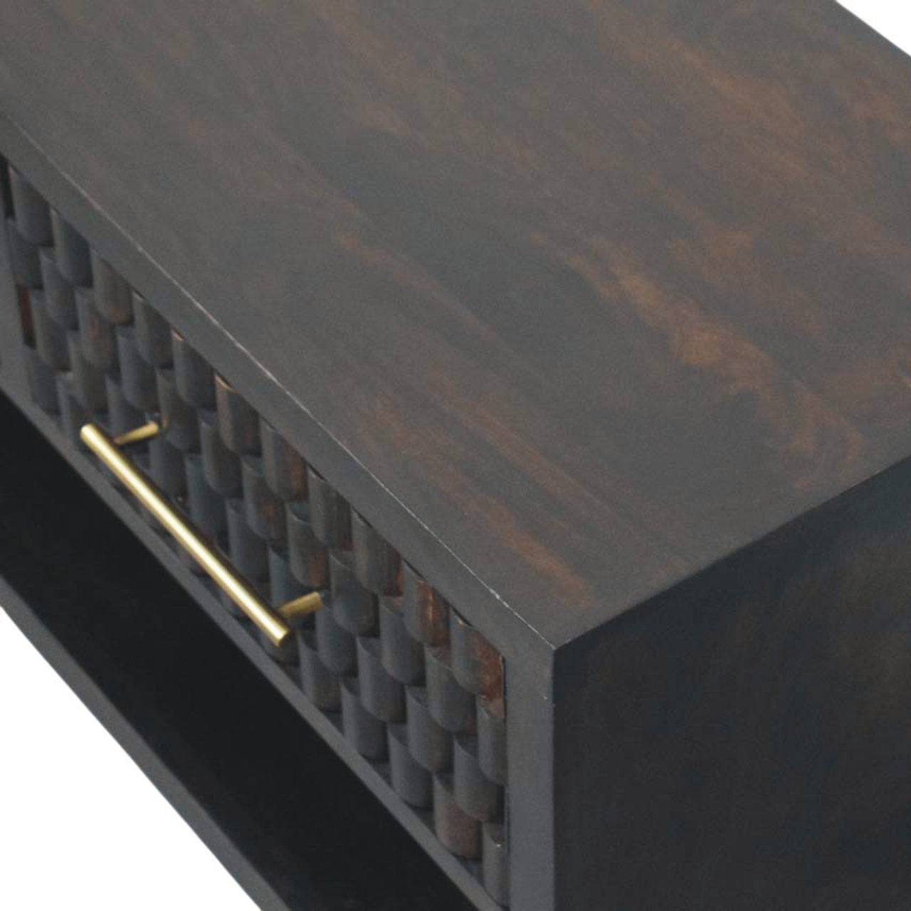Cadiz Carved Shoe Storage Bench | Solid Mango Wood