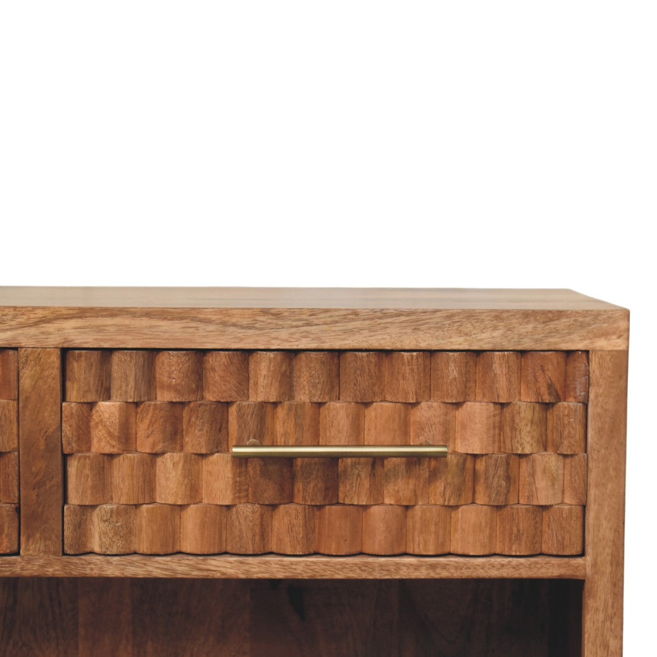 Cadiz Carved Entryway Shoe Cabinet | Solid Mango Wood