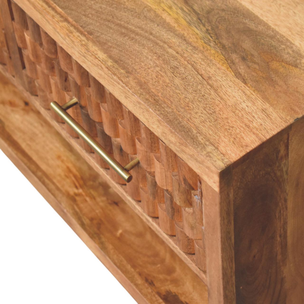 Cadiz Carved Entryway Shoe Cabinet | Solid Mango Wood