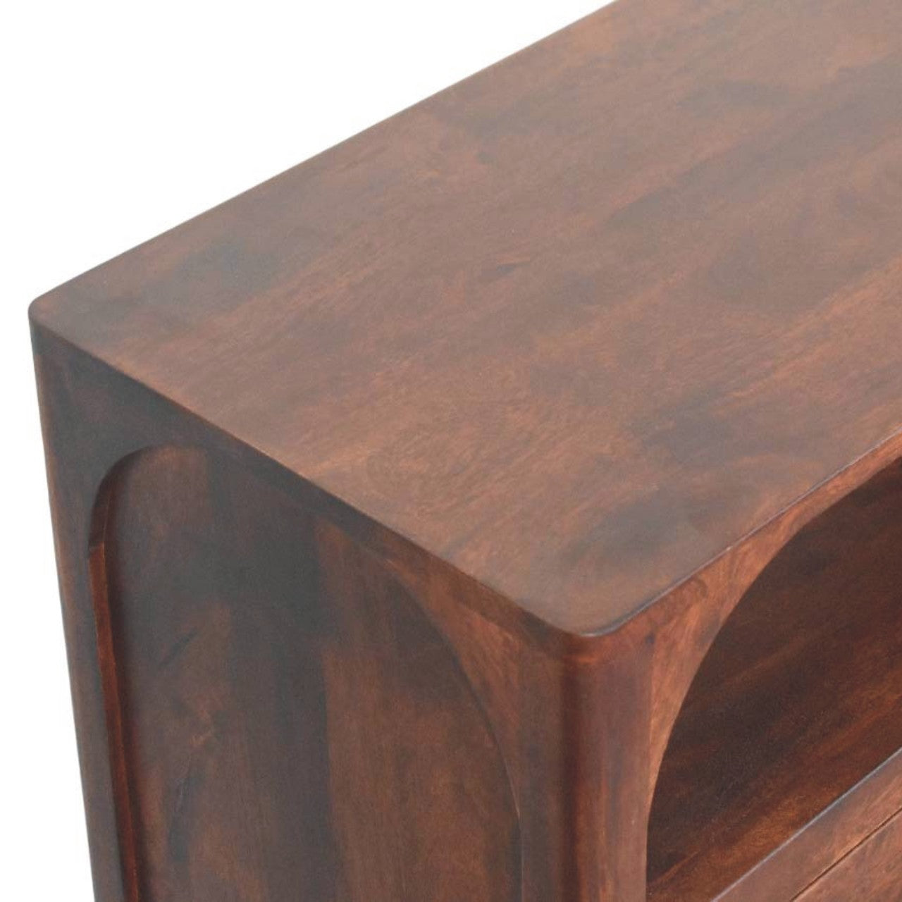 Arched Edge 3 Drawer Chest | Solid Mango Wood