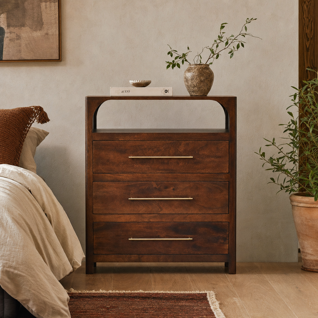 Arched Edge 3 Drawer Chest — lifestyle photo