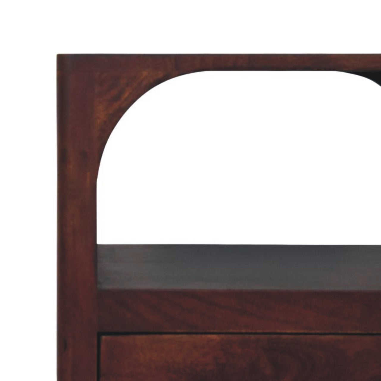 Arched Edge 1 Drawer Bedside Table | Solid Mango Wood
