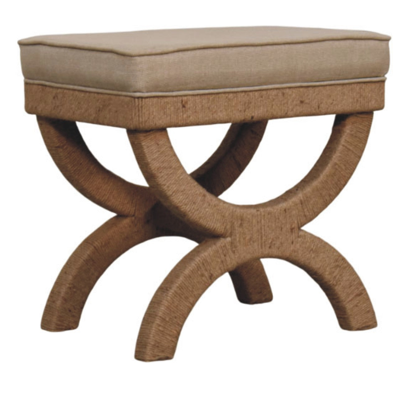 Rattan Arch Bench | Solid Mango Wood