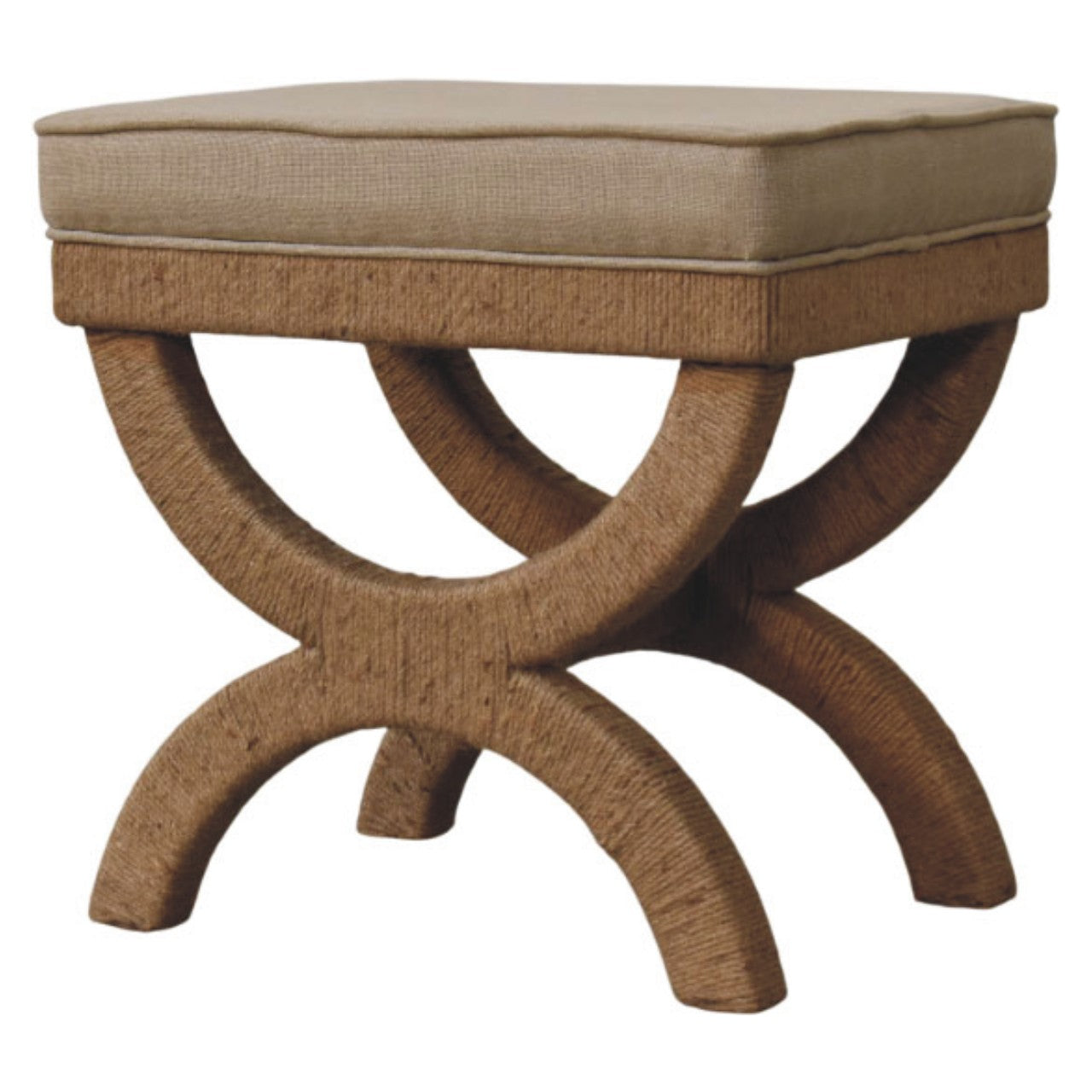 Rattan Arch Bench — side angle