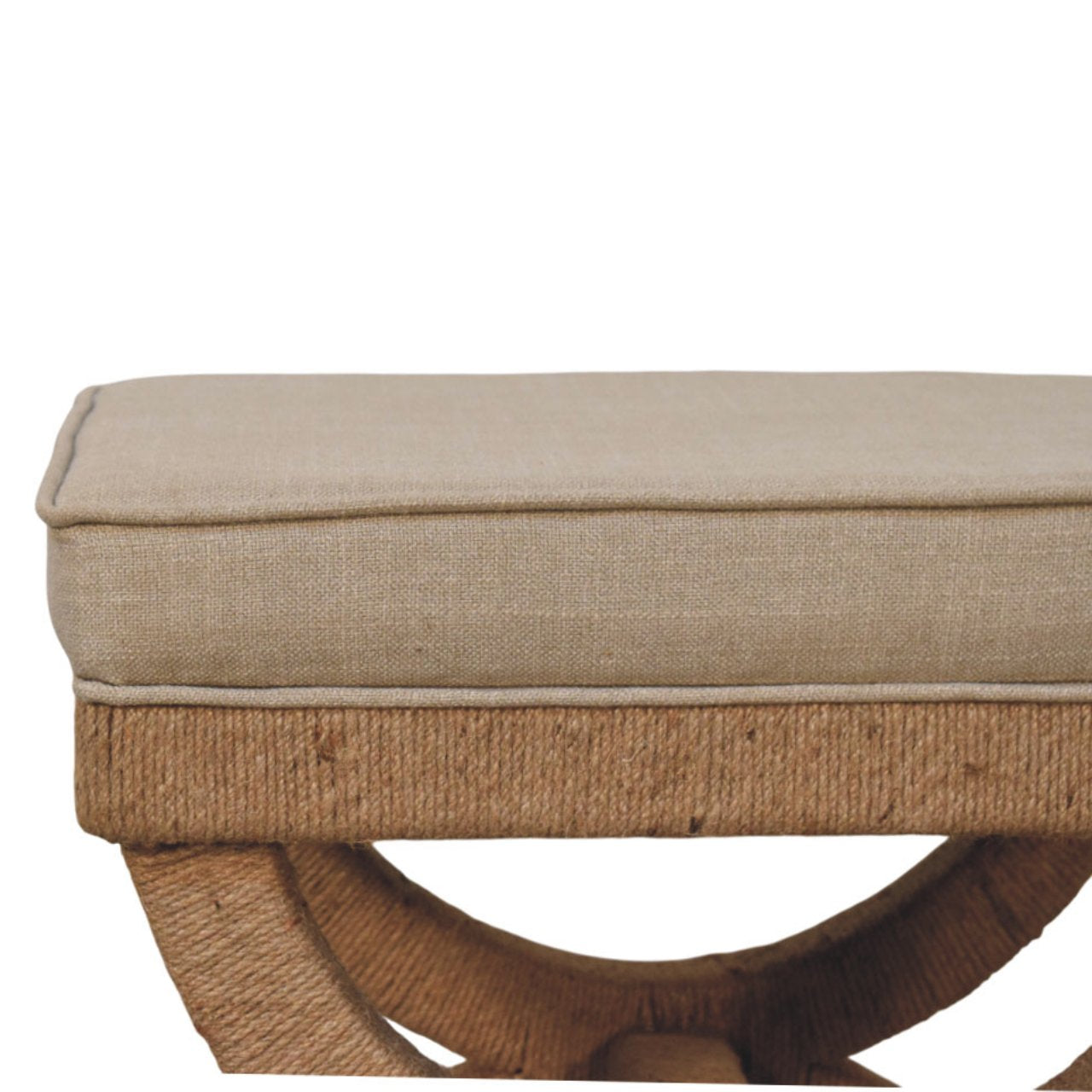 Rattan Arch Bench | Solid Mango Wood
