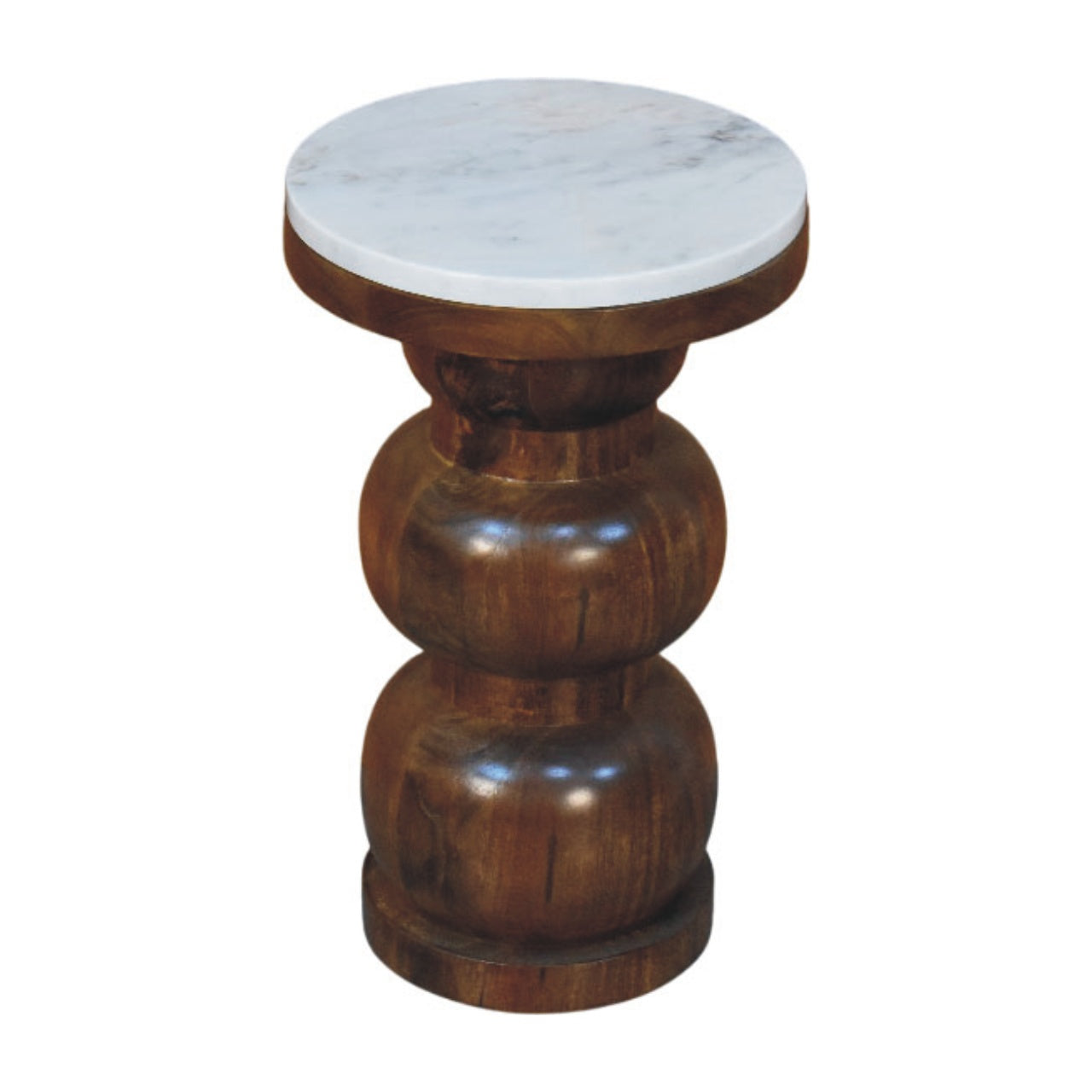 Marble Top Bulla Side Table — front three-quarter view
