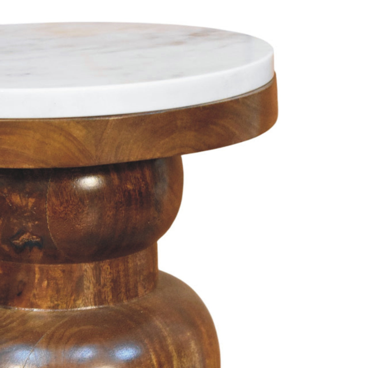 Marble Top Bulla Side Table — side angle