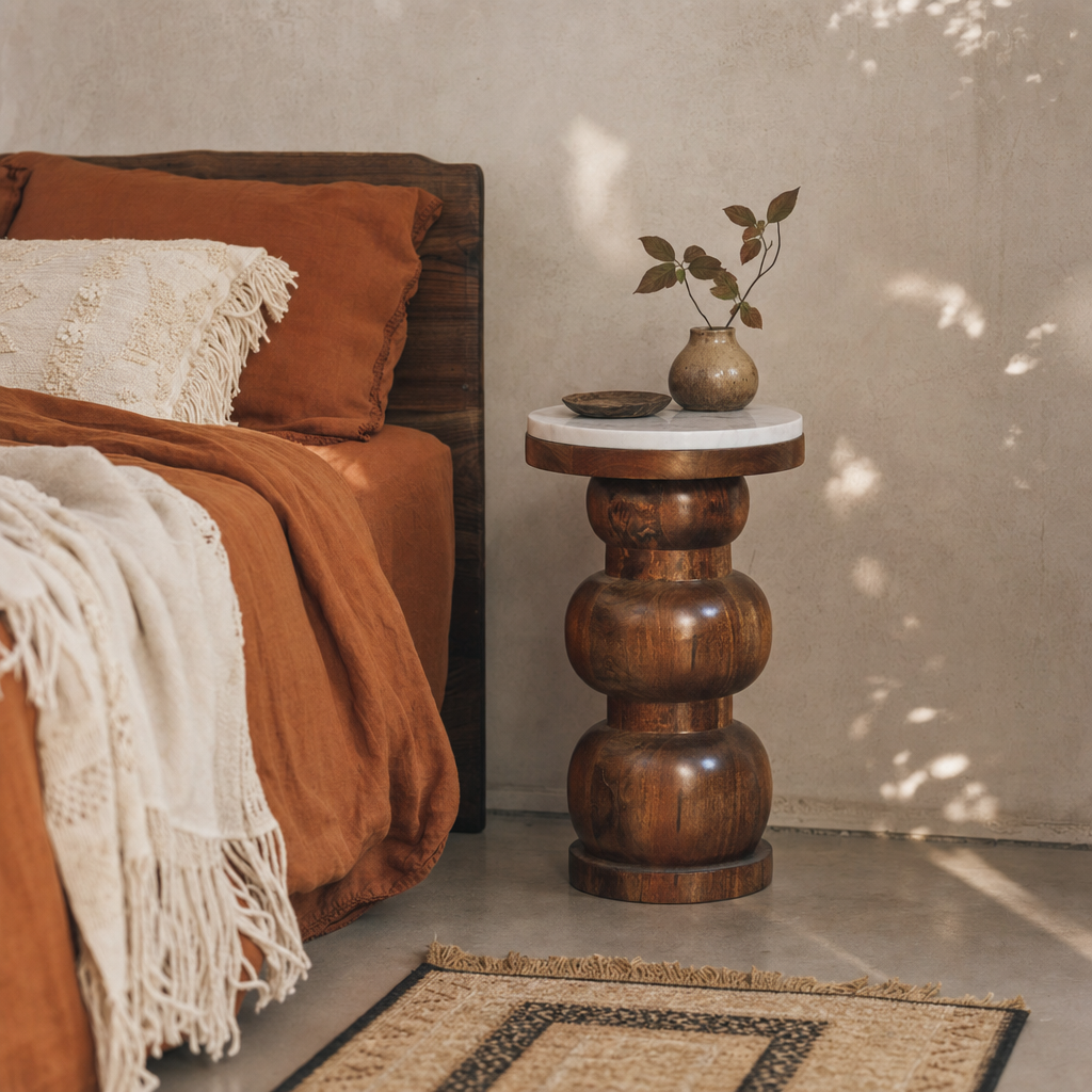 Marble Top Bulla Side Table — lifestyle photo