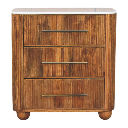 Beaumont Marble Chest — main view, handcrafted solid mango wood