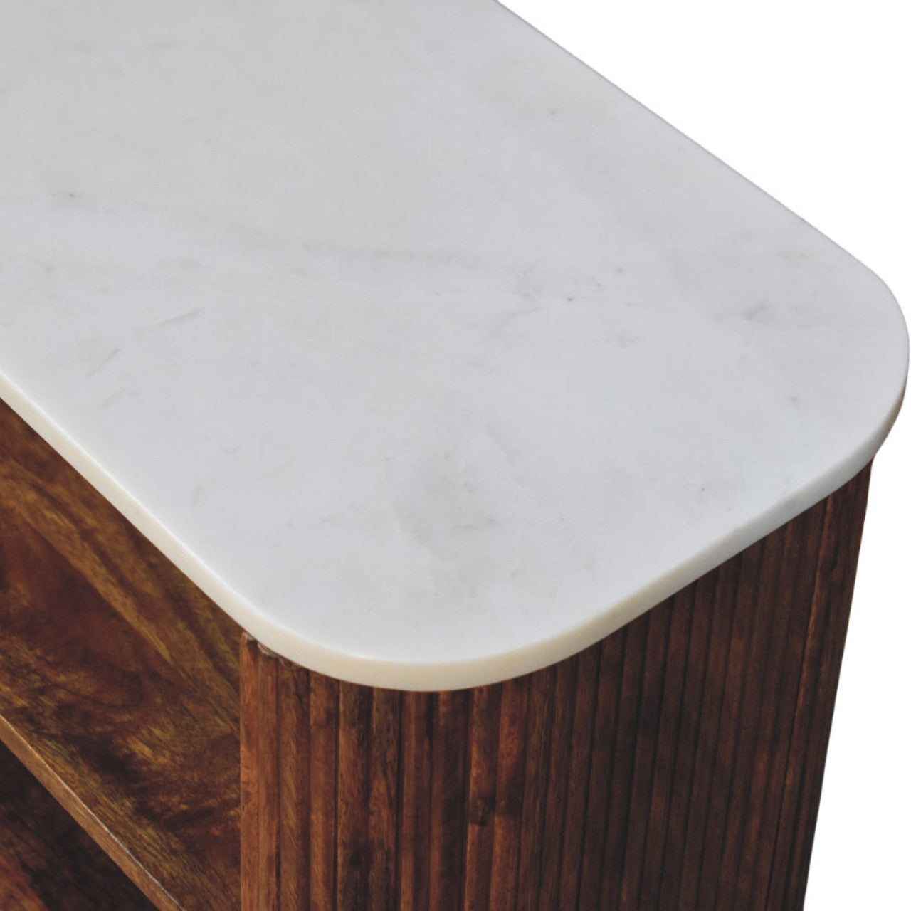Beaumont Marble Shoe Bench | Solid Mango Wood