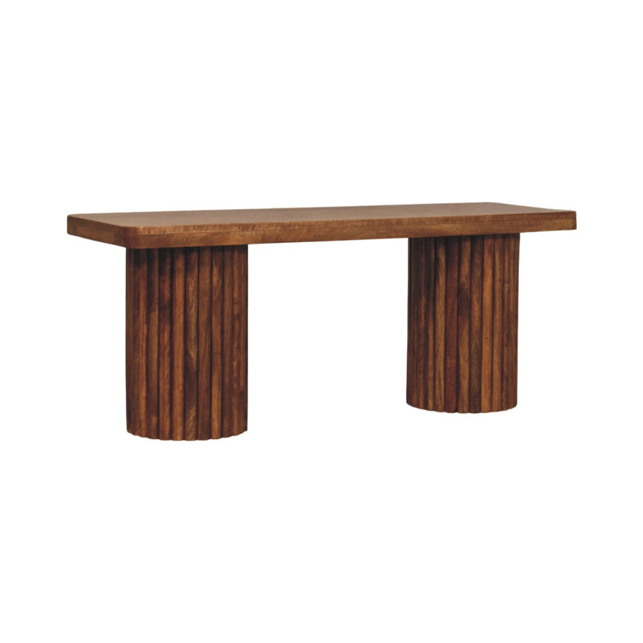 Astoria Fluted Bench — front three-quarter view
