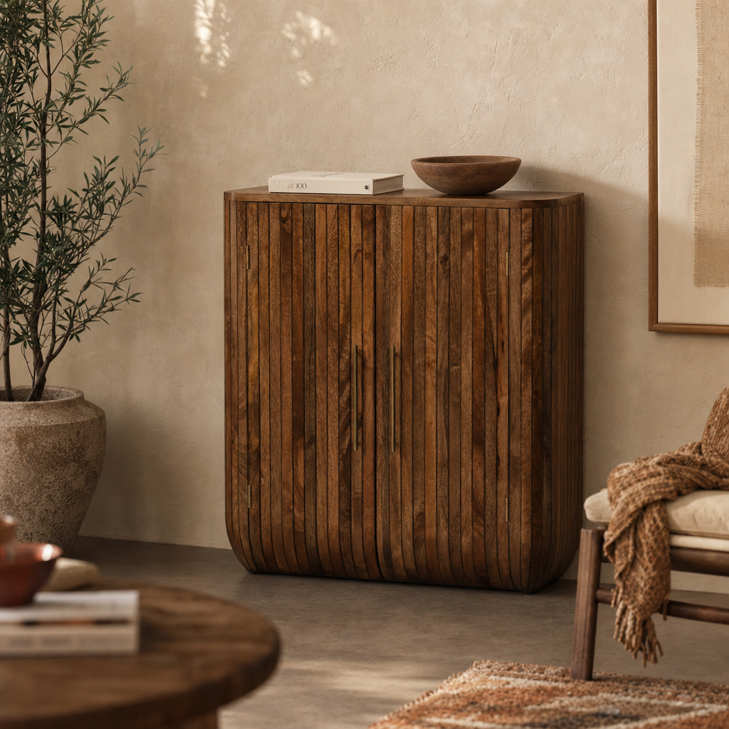 Fluted Curve Cabinet — lifestyle photo