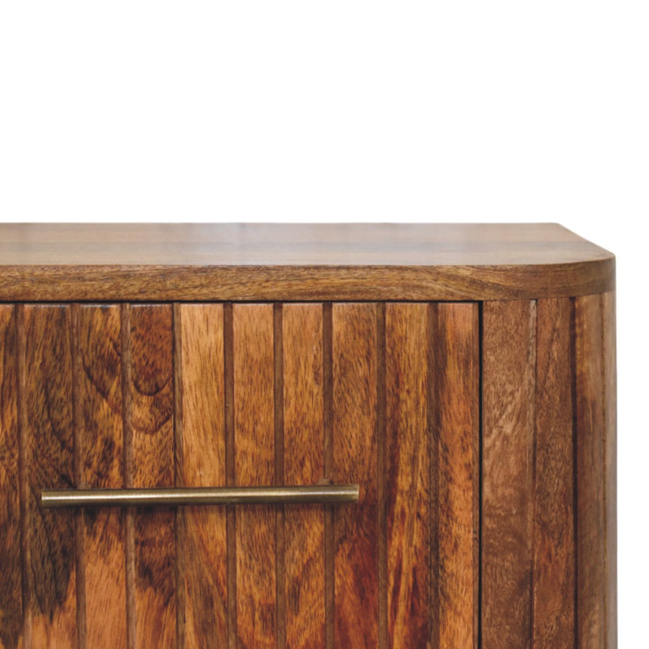 Fluted Bedside with Drawers | Solid Mango Wood