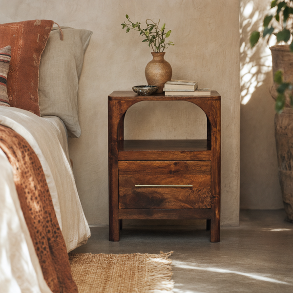 Arc Bedside Table | Solid Mango Wood