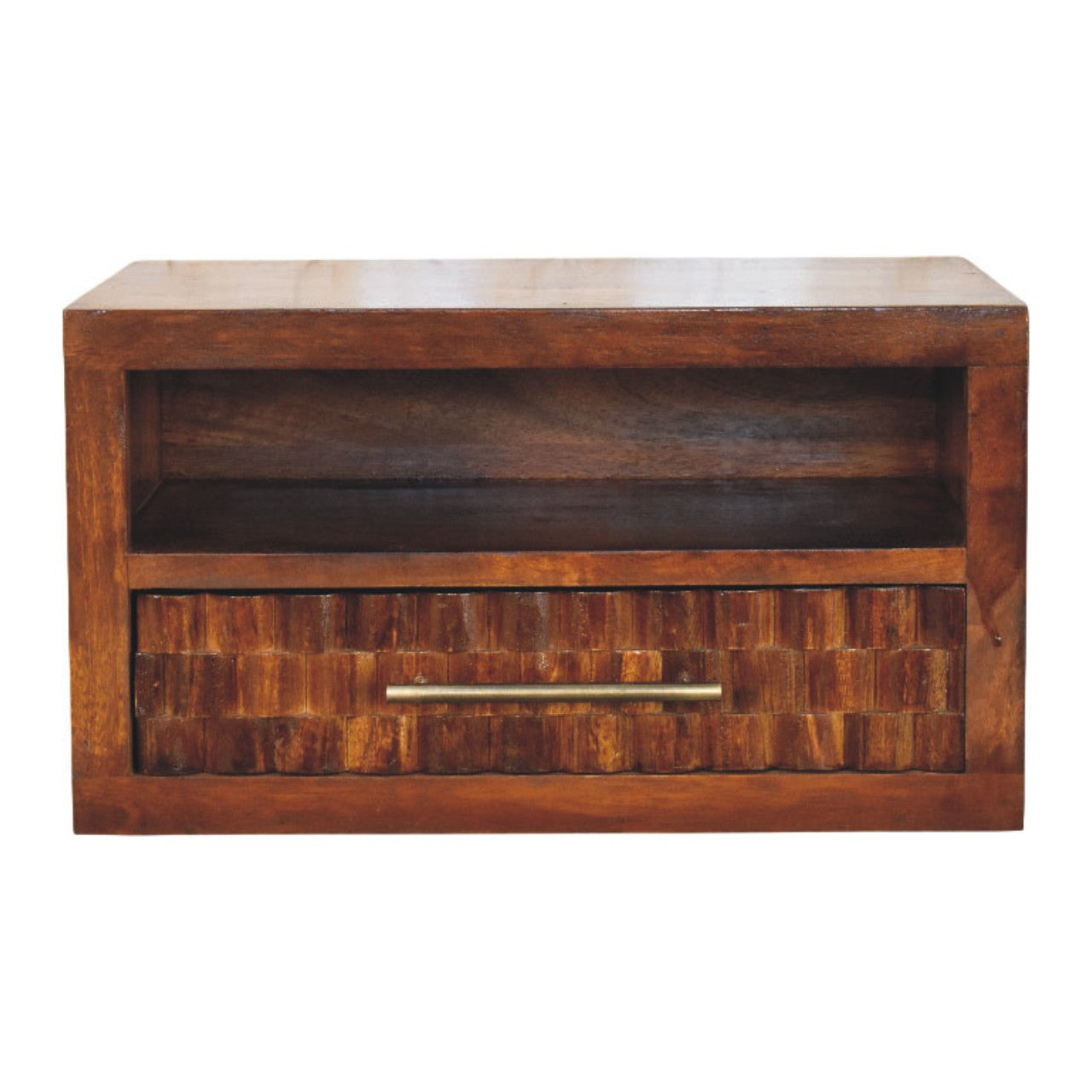 Cadiz Textured Bedside Table — front three-quarter view