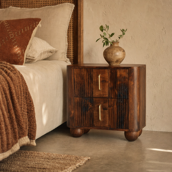 Ribera Bedside Table | Solid Mango Wood
