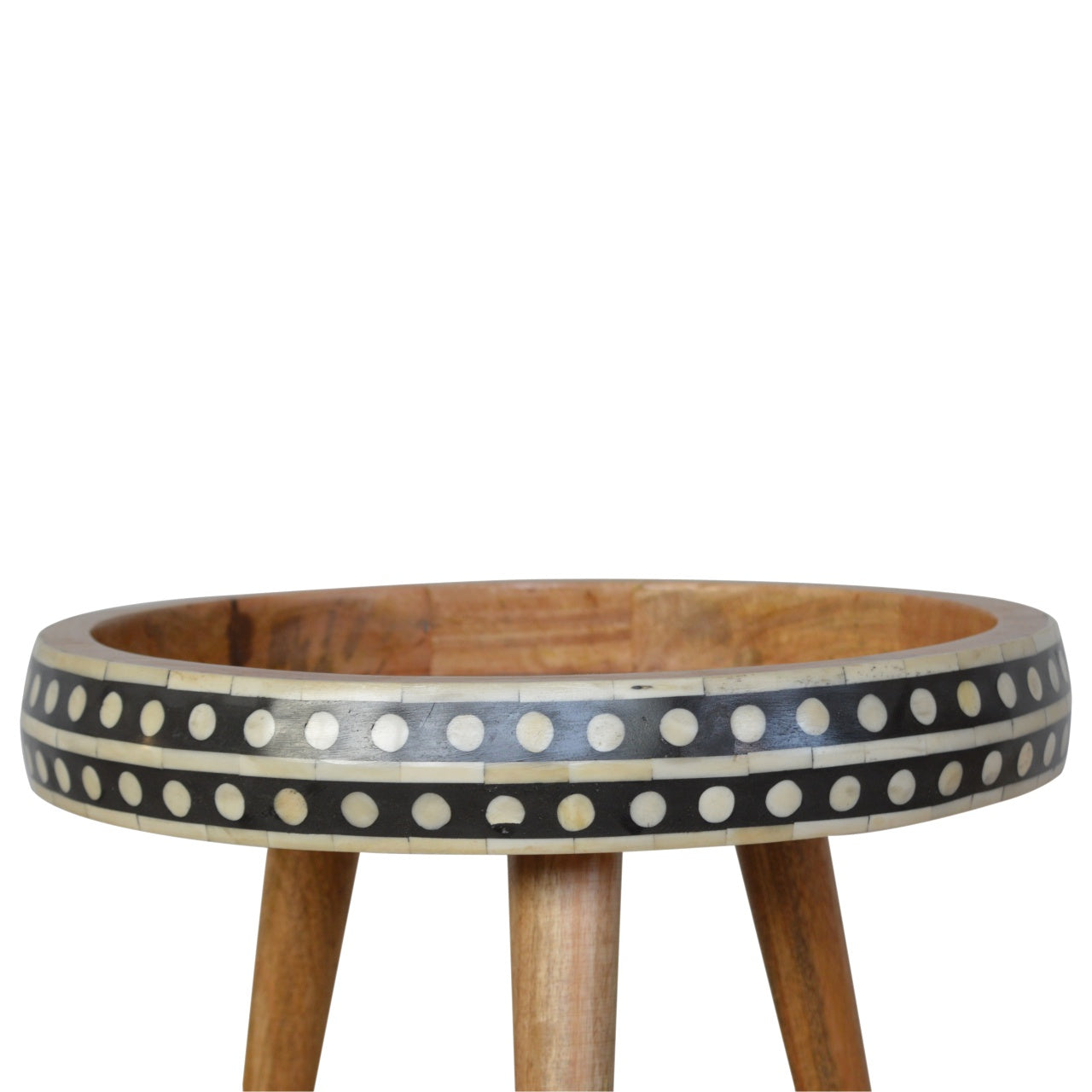 Small Dotted End Table | Solid Mango Wood