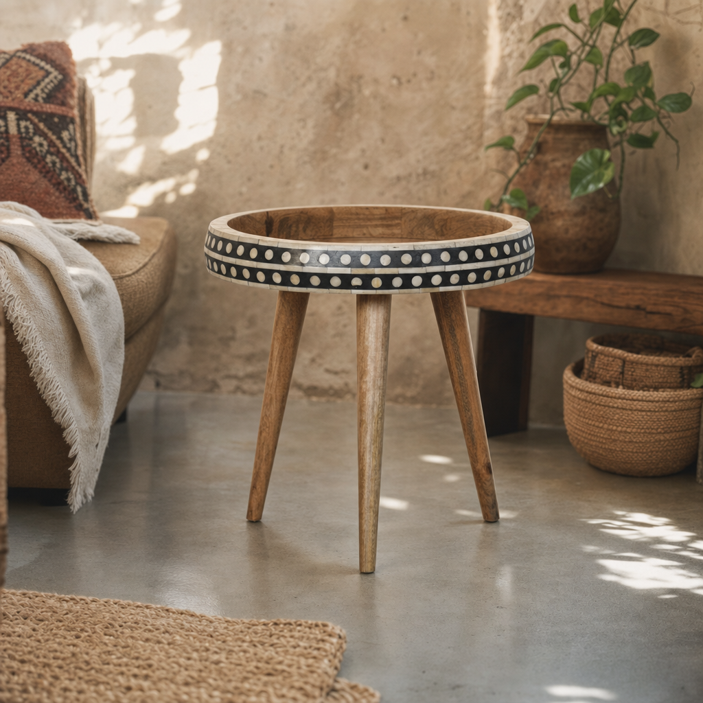 Small Dotted End Table — lifestyle photo