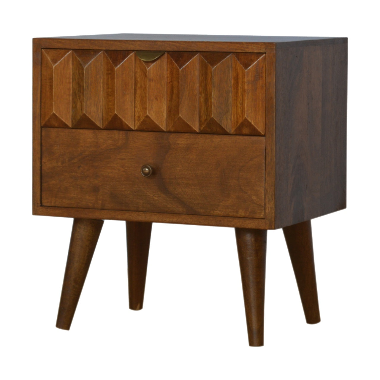 Chestnut Prism nightstand | Solid Mango Wood