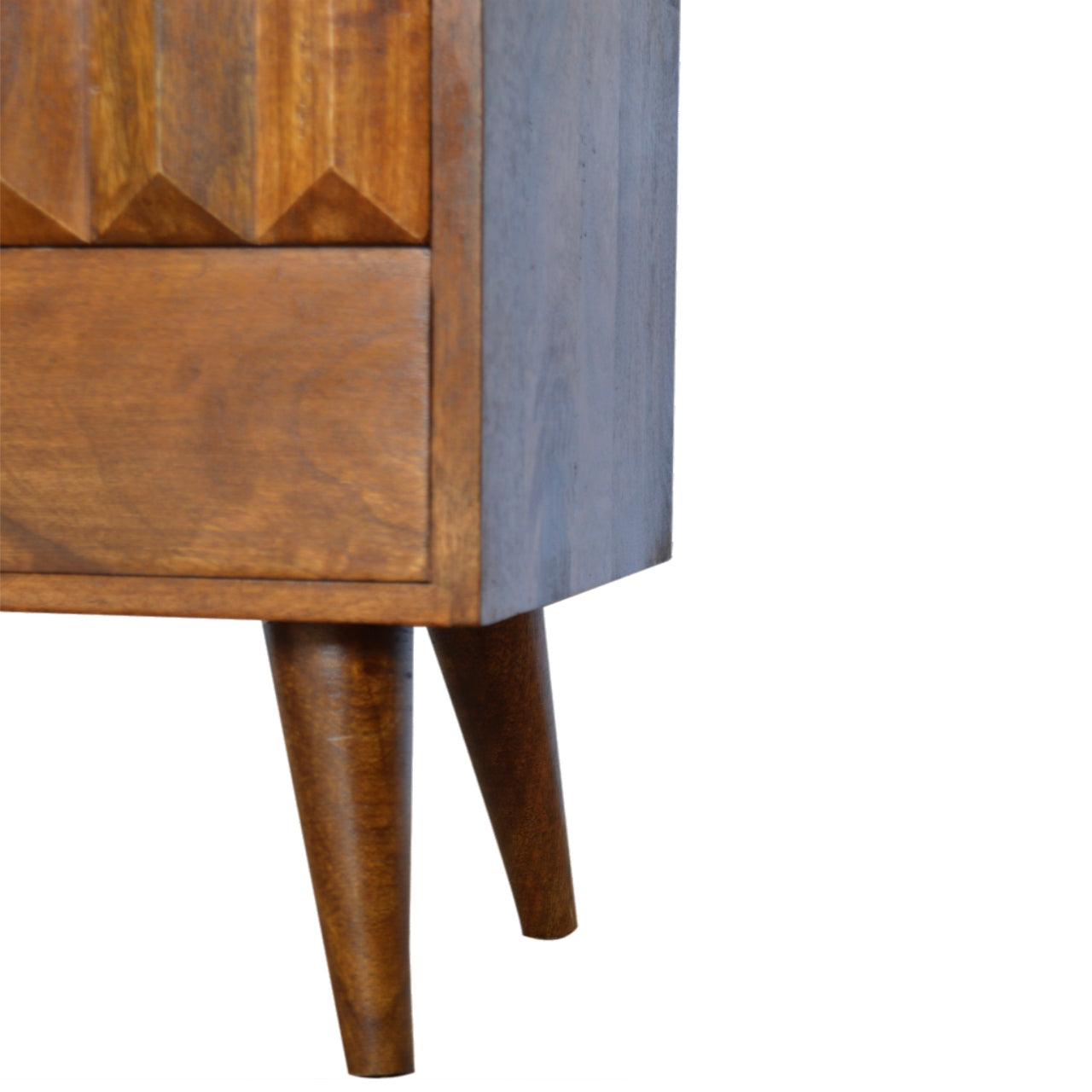 Chestnut Prism nightstand | Solid Mango Wood