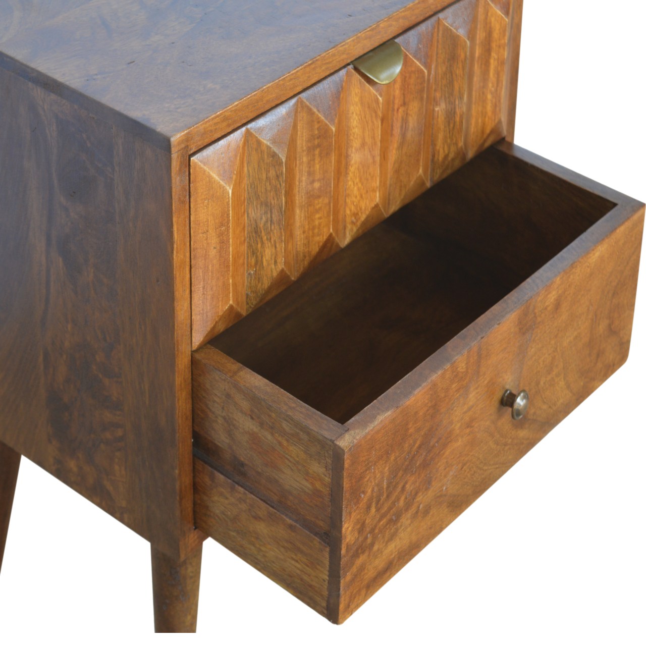 Chestnut Prism nightstand | Solid Mango Wood