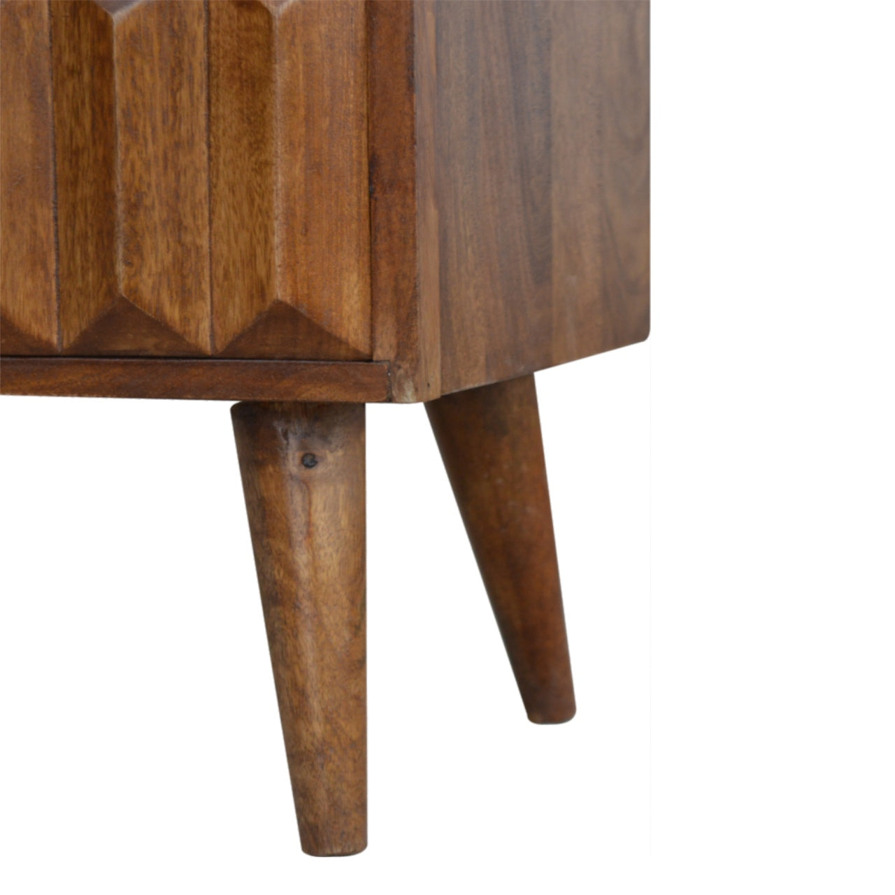 Chestnut Prism Sliding Media Unit | Solid Mango Wood